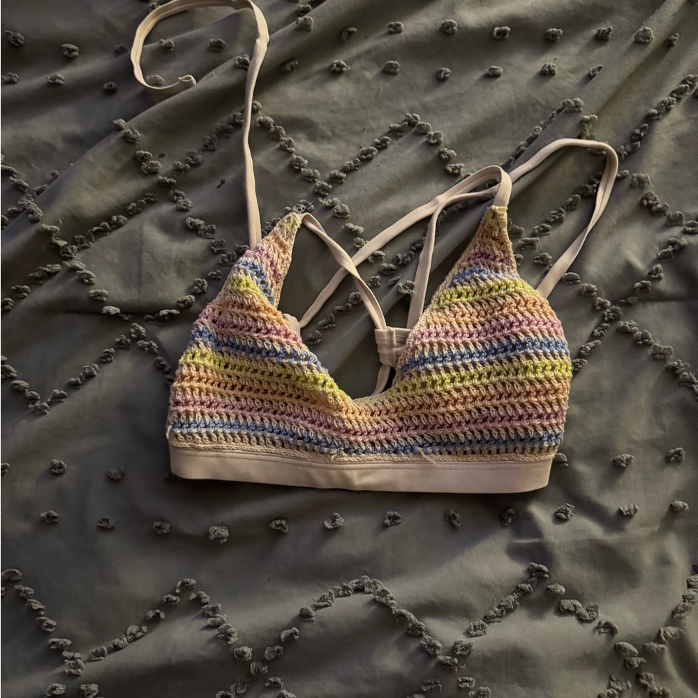 Xhilaration Multicolor Crochet Bikini Top